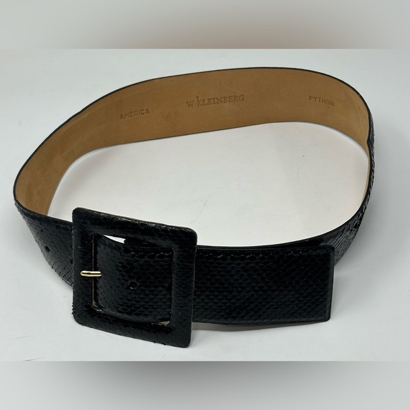 W. Kleinberg Women’s Black Python Belt Sz S main image 4